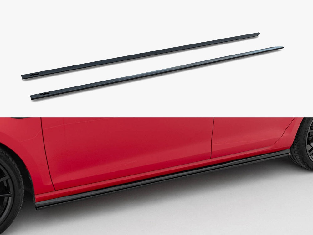 Maxton Design Side Skirts Diffusers V.2 Volkswagen Golf R / R-Line Mk7 Facelift - Carbon Look