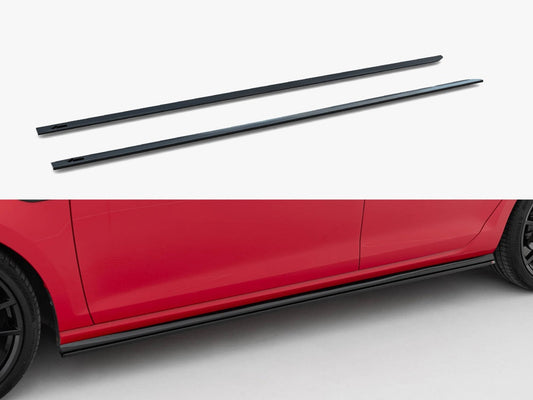 Maxton Design Side Skirts Diffusers V.2 Volkswagen Golf R / R-Line Mk7 Facelift - Carbon Look