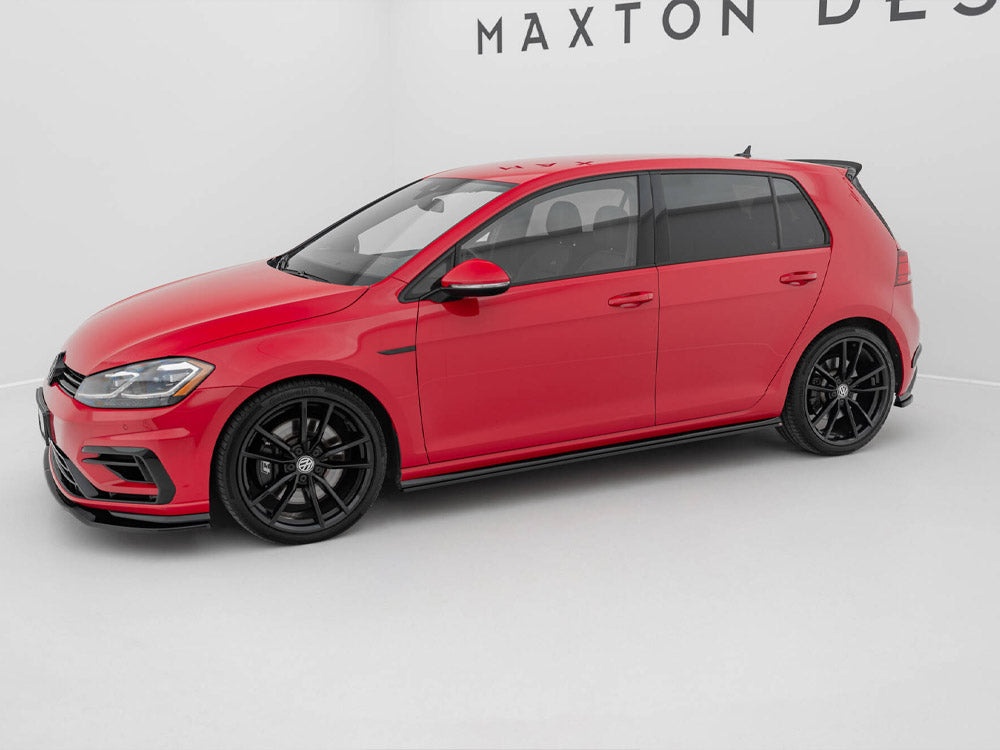 Maxton Design Side Skirts Diffusers V.2 Volkswagen Golf R / R-Line Mk7 Facelift - Carbon Look