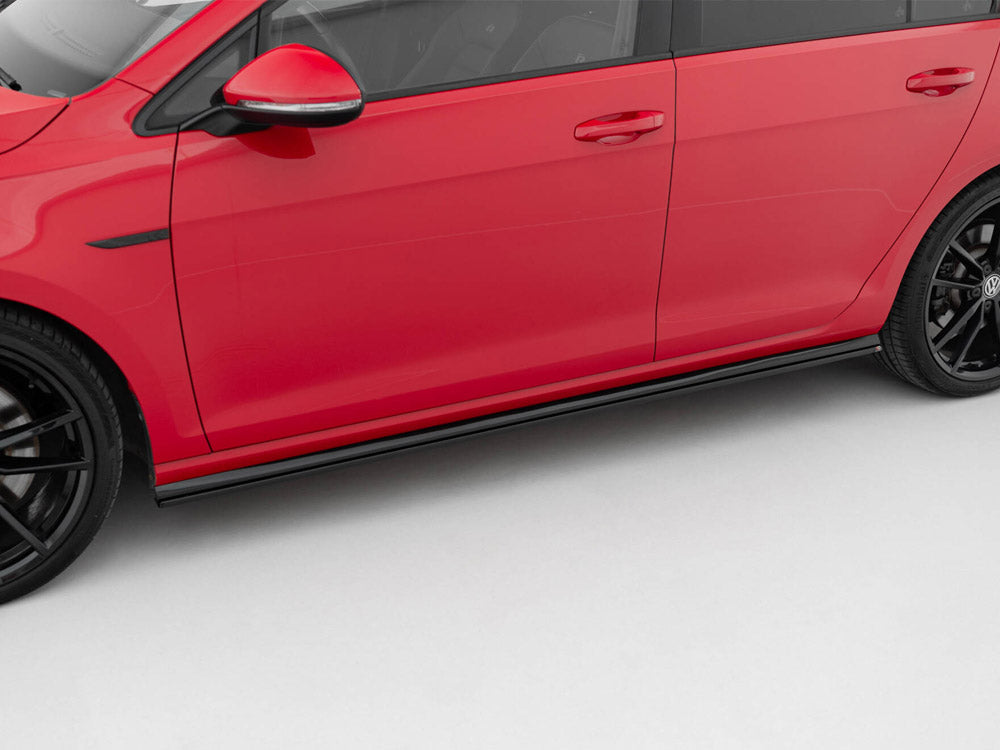Maxton Design Side Skirts Diffusers V.2 Volkswagen Golf R / R-Line Mk7 Facelift - Carbon Look