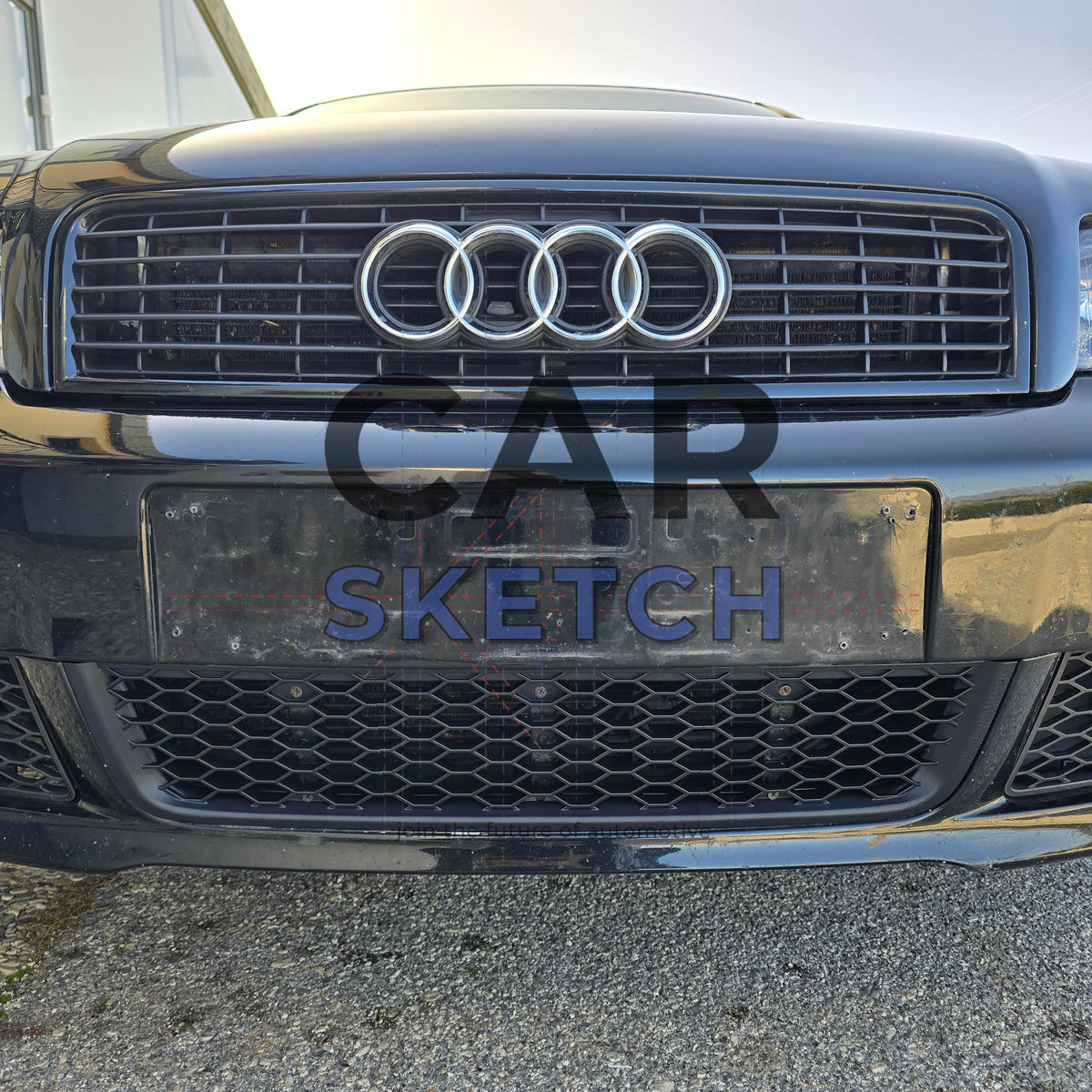 Audi A4 B6 UltraSport Package Front Bumper Center Lower Grille in Honeycomb * 8E0 807 647 D * (3-Piece Design)
