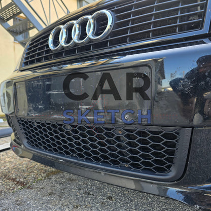 Audi A4 B6 UltraSport Package Front Bumper Center Lower Grille in Honeycomb * 8E0 807 647 D * (3-Piece Design)