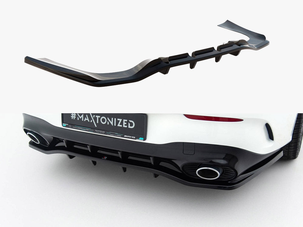 Maxton Design Rear Splitter (Vertical Bars) Mercedes-AMG CLA 35 / 45 Coupe / Shooting Brake C118 Facelift / X118 Facelift