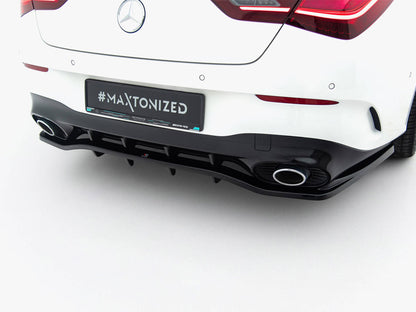 Maxton Design Rear Splitter (Vertical Bars) Mercedes-AMG CLA 35 / 45 Coupe / Shooting Brake C118 Facelift / X118 Facelift