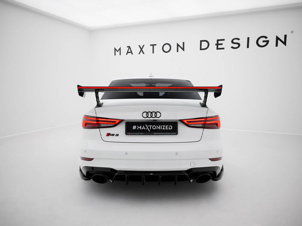 Maxton Design Carbon Spoiler With External Brackets Uprights + LED Audi A3 / A3 S-Line / S3 / RS3 Sedan 8V / 8V Facelift