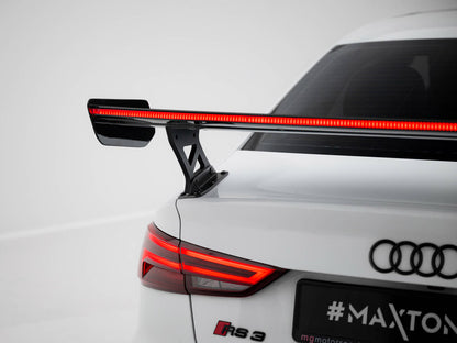 Maxton Design Carbon Spoiler With External Brackets Uprights + LED Audi A3 / A3 S-Line / S3 / RS3 Sedan 8V / 8V Facelift