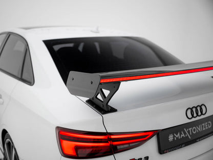 Maxton Design Carbon Spoiler With External Brackets Uprights + LED Audi A3 / A3 S-Line / S3 / RS3 Sedan 8V / 8V Facelift