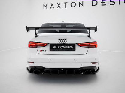 Maxton Design Carbon Spoiler With External Brackets Uprights Audi A3 / A3 S-Line / S3 / RS3 Sedan 8V / 8V Facelift