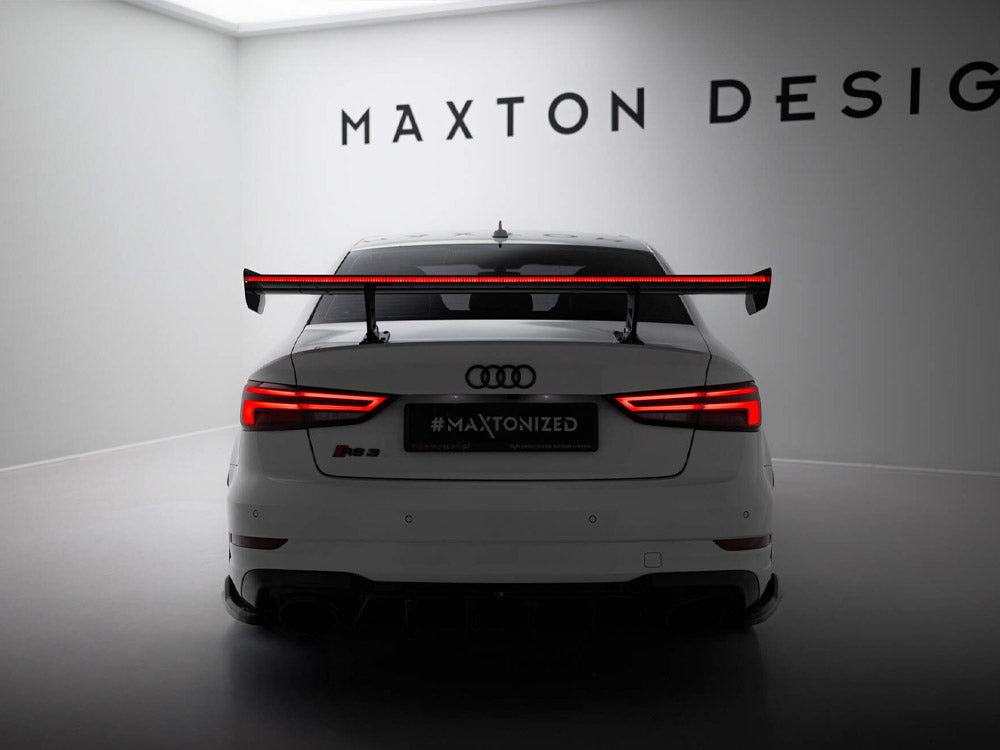 Maxton Design Carbon Spoiler With Internal Brackets Uprights + LED Audi A3 / A3 S-Line / S3 / RS3 Sedan 8V / 8V Facelift