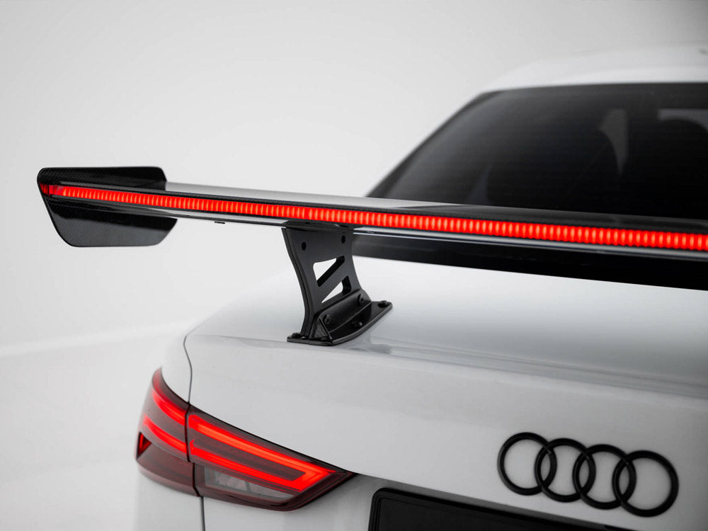 Maxton Design Carbon Spoiler With Internal Brackets Uprights + LED Audi A3 / A3 S-Line / S3 / RS3 Sedan 8V / 8V Facelift