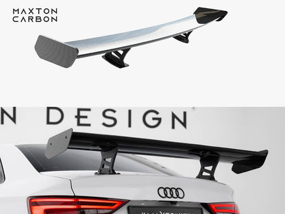 Maxton Design Carbon Spoiler With Internal Brackets Uprights Audi A3 / A3 S-Line / S3 / RS3 Sedan 8V / 8V Facelift