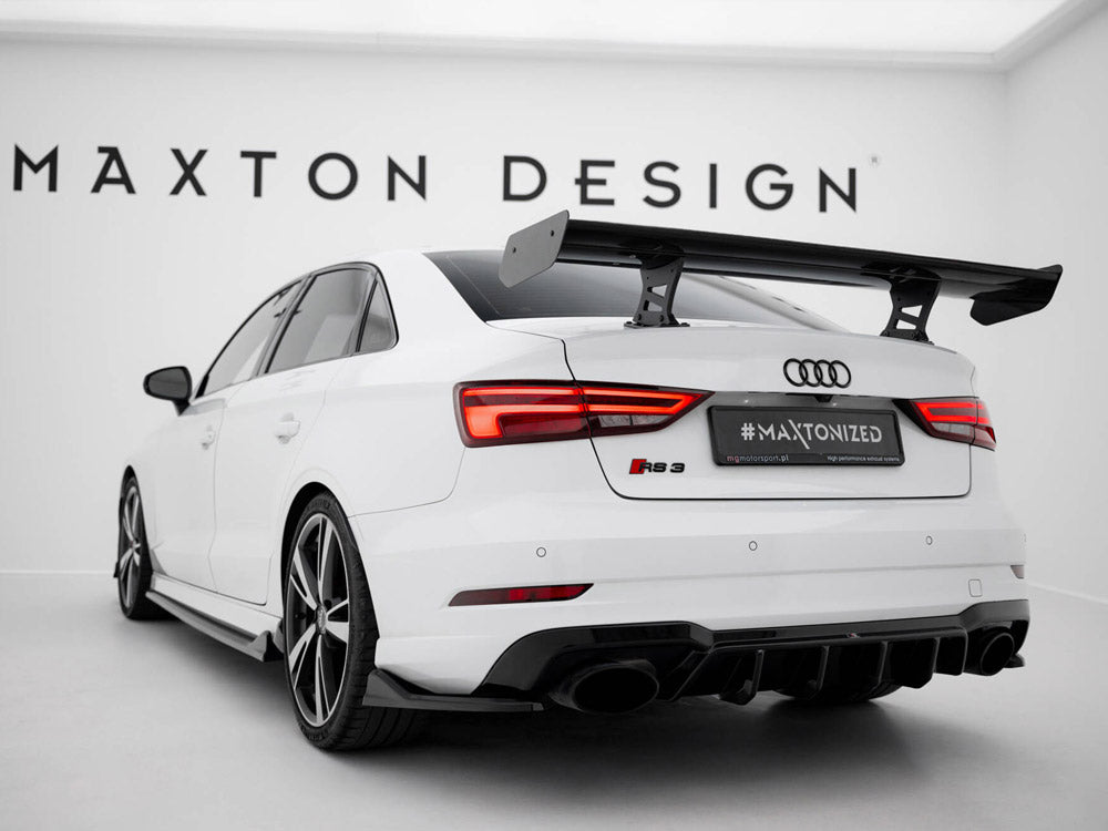 Maxton Design Carbon Spoiler With Internal Brackets Uprights Audi A3 / A3 S-Line / S3 / RS3 Sedan 8V / 8V Facelift