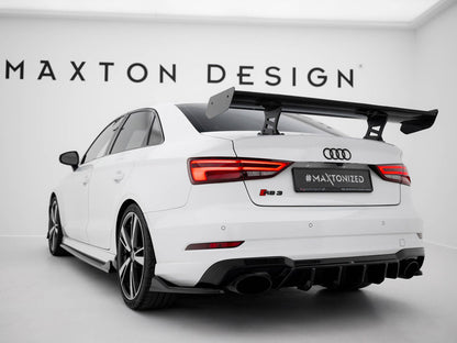 Maxton Design Carbon Spoiler With Internal Brackets Uprights Audi A3 / A3 S-Line / S3 / RS3 Sedan 8V / 8V Facelift