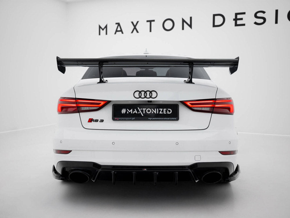 Maxton Design Carbon Spoiler With Internal Brackets Uprights Audi A3 / A3 S-Line / S3 / RS3 Sedan 8V / 8V Facelift