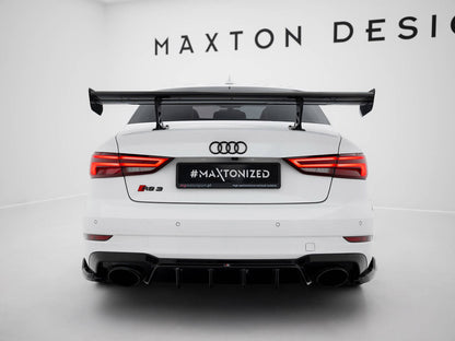 Maxton Design Carbon Spoiler With Internal Brackets Uprights Audi A3 / A3 S-Line / S3 / RS3 Sedan 8V / 8V Facelift