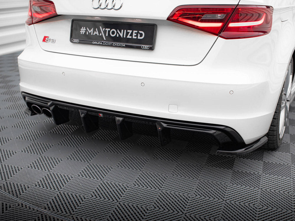 Maxton Design Rear Valance Audi A3 S-Line Sportback 8V (Version with dual exhausts tips on one side)