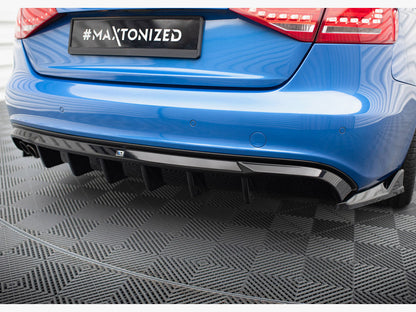 Maxton Design Rear Valance Audi A4 S-Line Sedan B8 (Version with dual exhaust tips on one side)