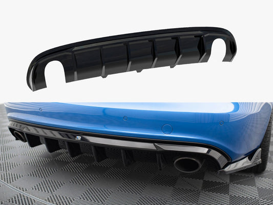 Maxton Design Rear Valance Audi A4 S-Line Sedan B8 (Version with single exhaust tips on both sides)