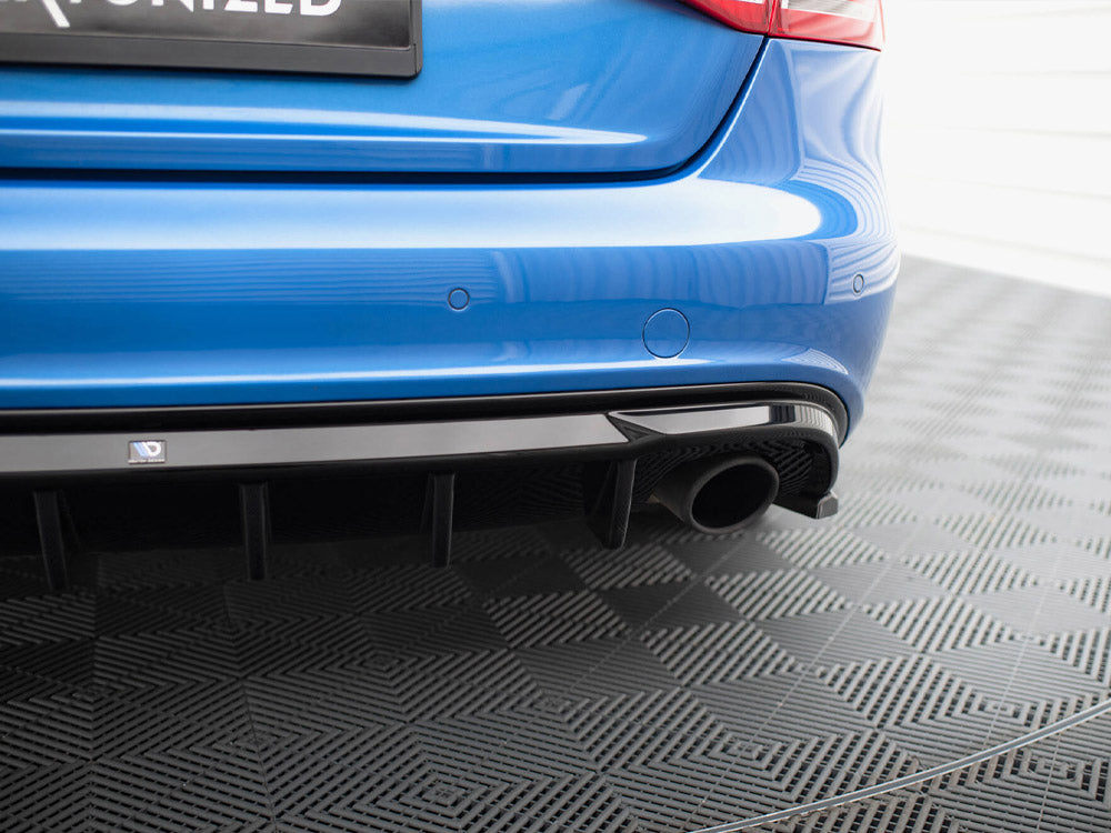 Maxton Design Rear Valance Audi A4 S-Line Sedan B8 (Version with single exhaust tips on both sides)