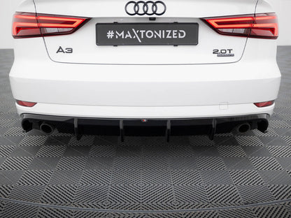 Maxton Design Rear Valance Audi A3 Sedan 8V Facelift (Version with single exhaust tips on both sides)