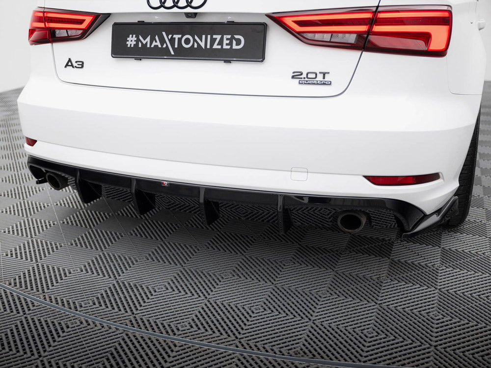 Maxton Design Rear Valance Audi A3 Sedan 8V Facelift (Version with single exhaust tips on both sides)