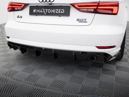 Maxton Design Rear Valance Audi A3 Sedan 8V Facelift (Version with single exhaust tips on both sides)