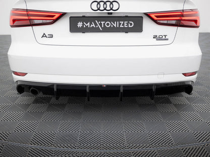 Maxton Design Rear Valance Audi A3 Sedan 8V Facelift (Version with single exhaust tips on one side)