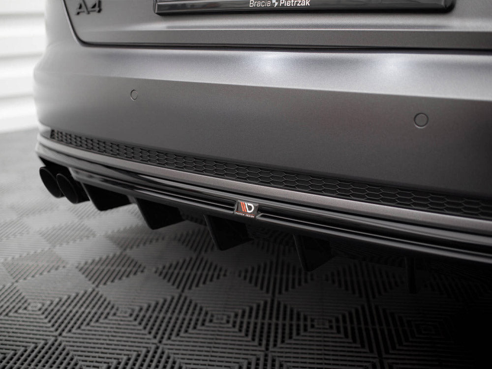 Maxton Design Rear Valance Audi A4 S-Line B9 (Version with dual exhaust tips on one side)
