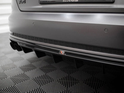 Maxton Design Rear Valance Audi A4 S-Line B9 (Version with dual exhaust tips on one side)