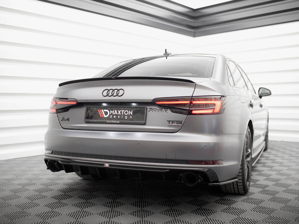 Maxton Design Rear Valance Audi A4 S-Line B9 (Version with single exhaust tips on both sides)