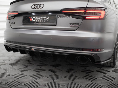 Maxton Design Rear Valance Audi A4 S-Line B9 (Version with single exhaust tips on both sides)
