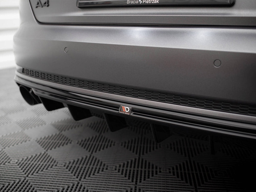 Maxton Design Rear Valance Audi A4 S-Line B9 (Version with single exhaust tips on both sides)