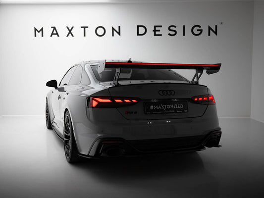 Maxton Design Carbon Spoiler With External Brackets Uprights V.1 + LED Audi A5 / A5 S-Line / S5 / RS5 Coupe F5 / F5 Facelift