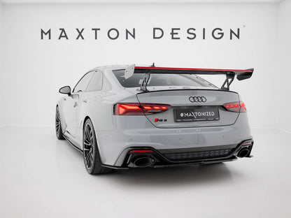 Maxton Design Carbon Spoiler With External Brackets Uprights V.1 + LED Audi A5 / A5 S-Line / S5 / RS5 Coupe F5 / F5 Facelift