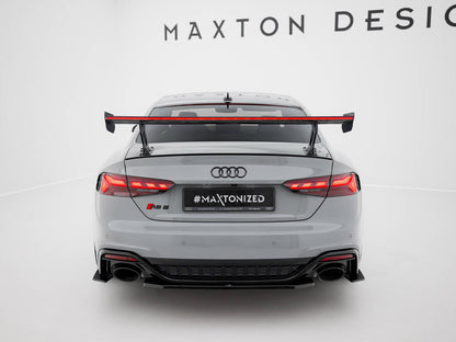 Maxton Design Carbon Spoiler With External Brackets Uprights V.1 + LED Audi A5 / A5 S-Line / S5 / RS5 Coupe F5 / F5 Facelift