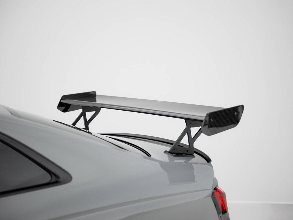 Maxton Design Carbon Spoiler With External Brackets Uprights V.1 + LED Audi A5 / A5 S-Line / S5 / RS5 Coupe F5 / F5 Facelift