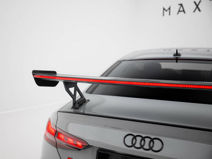 Maxton Design Carbon Spoiler With External Brackets Uprights V.1 + LED Audi A5 / A5 S-Line / S5 / RS5 Coupe F5 / F5 Facelift