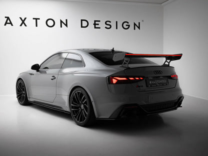 Maxton Design Carbon Spoiler With External Brackets Uprights V.2 + LED Audi A5 / A5 S-Line / S5 / RS5 Coupe F5 / F5 Facelift