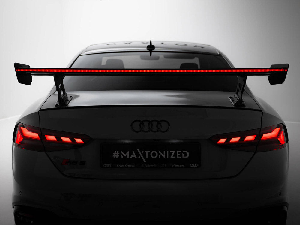 Maxton Design Carbon Spoiler With External Brackets Uprights V.2 + LED Audi A5 / A5 S-Line / S5 / RS5 Coupe F5 / F5 Facelift