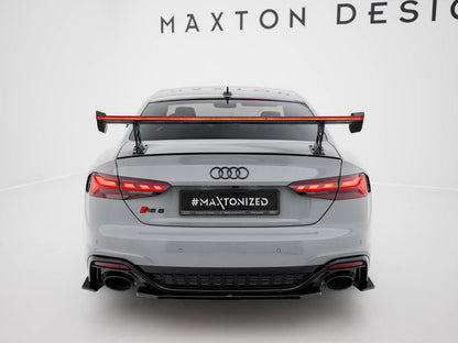 Maxton Design Carbon Spoiler With External Brackets Uprights V.2 + LED Audi A5 / A5 S-Line / S5 / RS5 Coupe F5 / F5 Facelift