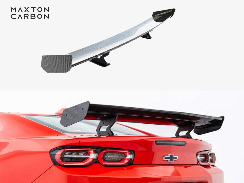 Maxton Design Carbon Spoiler With Internal Brackets Uprights Chevrolet Camaro SS Mk6 Facelift