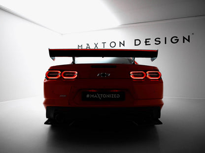 Maxton Design Carbon Spoiler With Internal Brackets Uprights + LED Chevrolet Camaro SS Mk6 Facelift