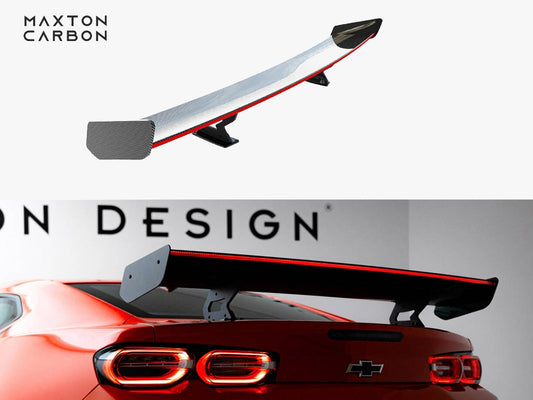Maxton Design Carbon Spoiler With Internal Brackets Uprights + LED Chevrolet Camaro SS Mk6 Facelift
