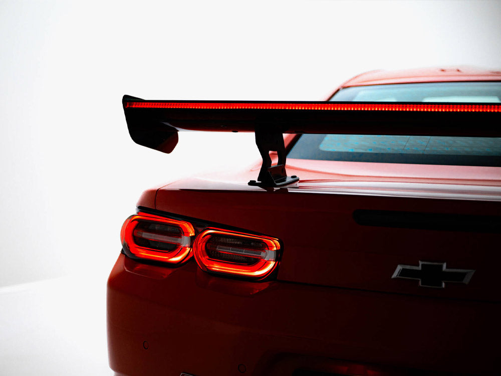 Maxton Design Carbon Spoiler With Internal Brackets Uprights + LED Chevrolet Camaro SS Mk6 Facelift