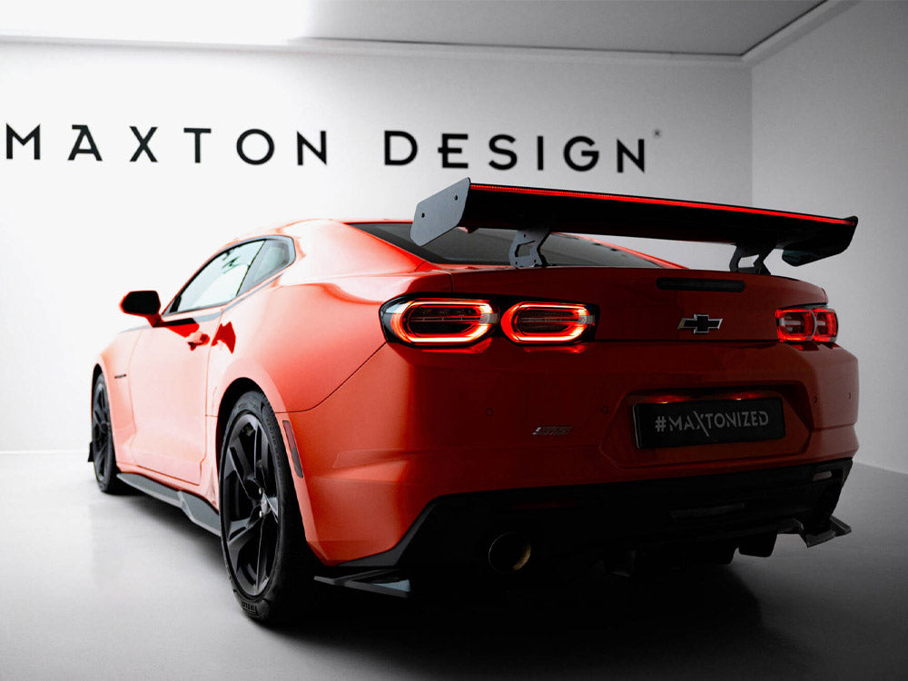 Maxton Design Carbon Spoiler With Internal Brackets Uprights + LED Chevrolet Camaro SS Mk6 Facelift