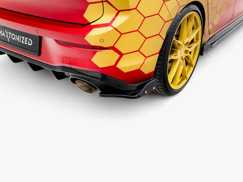 Maxton Design Rear Side Splitters V.1 + Flaps Volkswagen Golf GTI Clubsport Mk8 Facelift