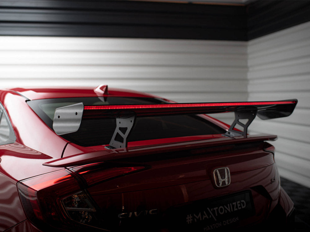 Maxton Design Carbon Spoiler With Internal Brackets Uprights + LED Honda Civic SI Mk10