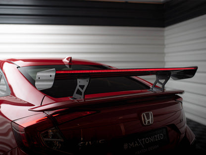 Maxton Design Carbon Spoiler With Internal Brackets Uprights + LED Honda Civic SI Mk10