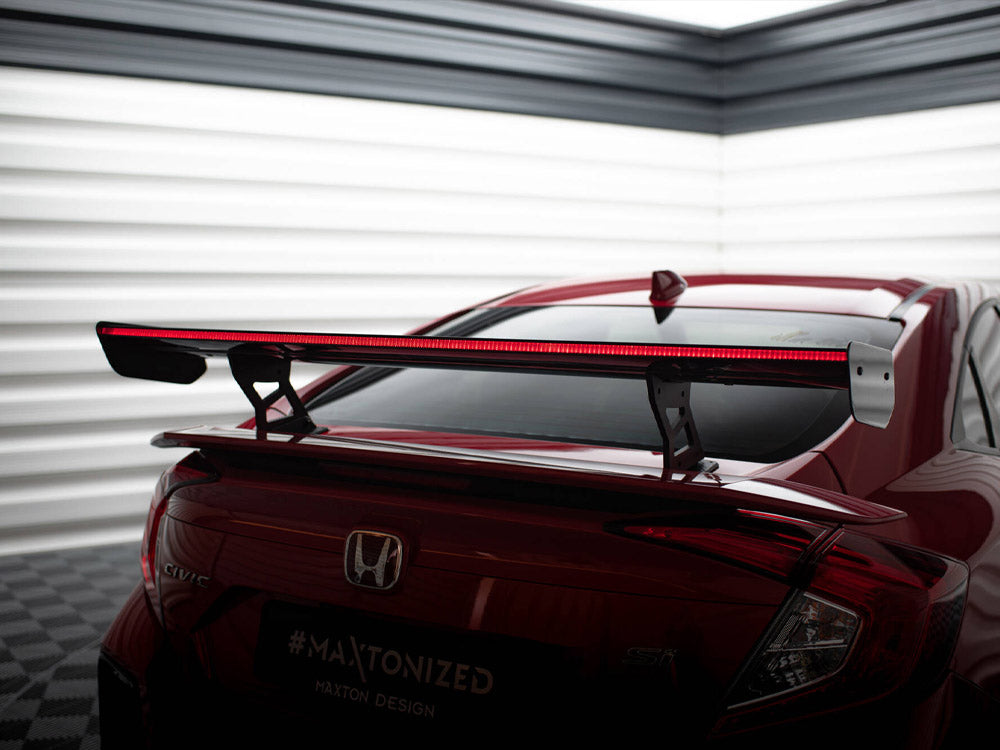 Maxton Design Carbon Spoiler With Internal Brackets Uprights + LED Honda Civic SI Mk10