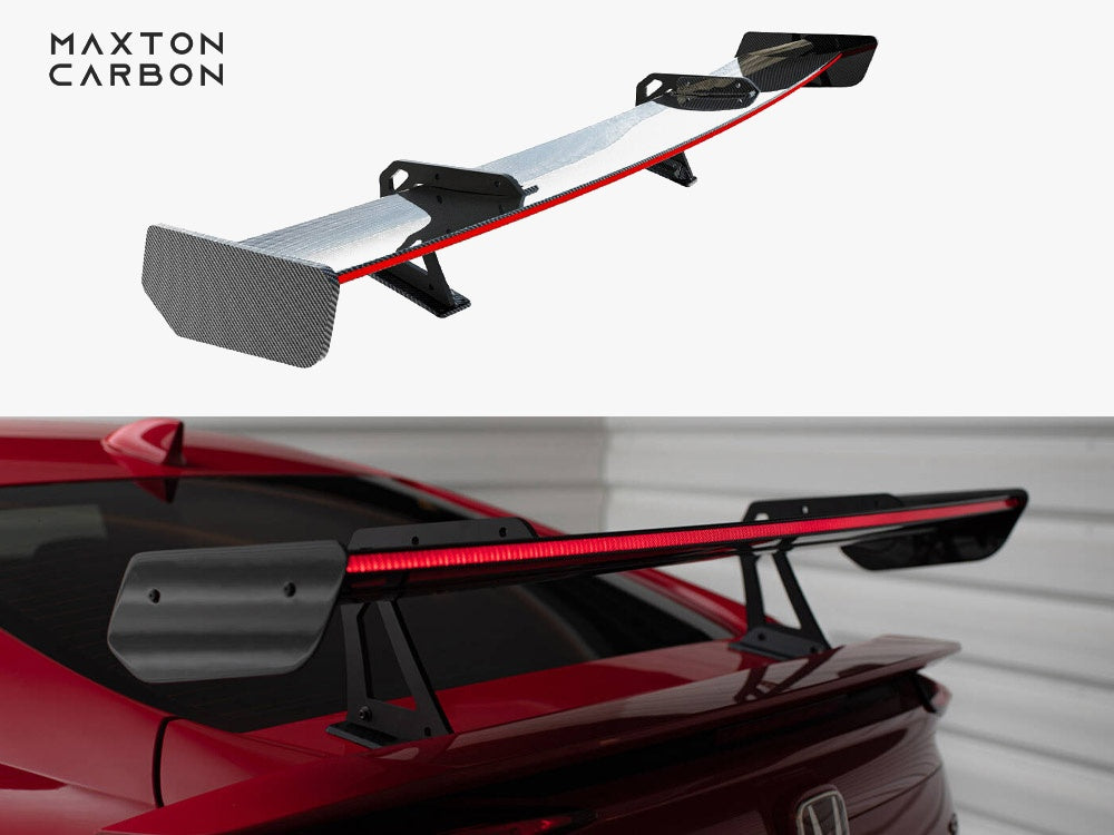 Maxton Design Carbon Spoiler With Upper Swan Mounting + LED Honda Civic SI Mk10